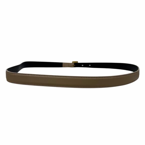 Saint Laurent Cassandre Logo Belt Square Buckle Leather Beige Size 90/36 main image 8